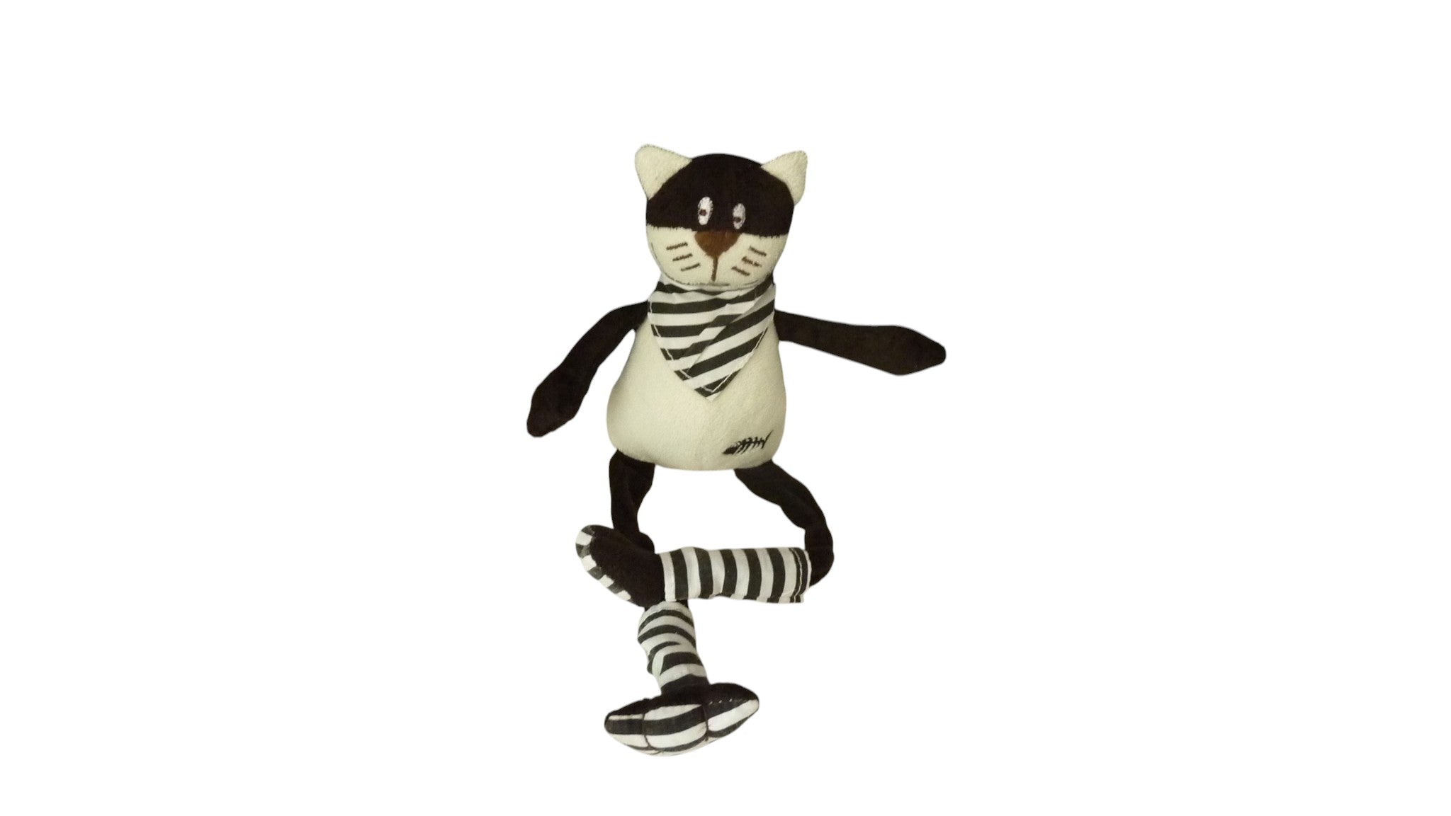 Peluche chat noir écru - Les Petites Marie 32 cm