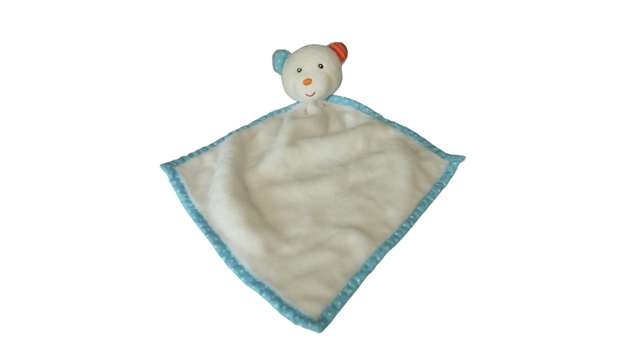 Doudou ours plat blanc bleu - Jurong Kangning