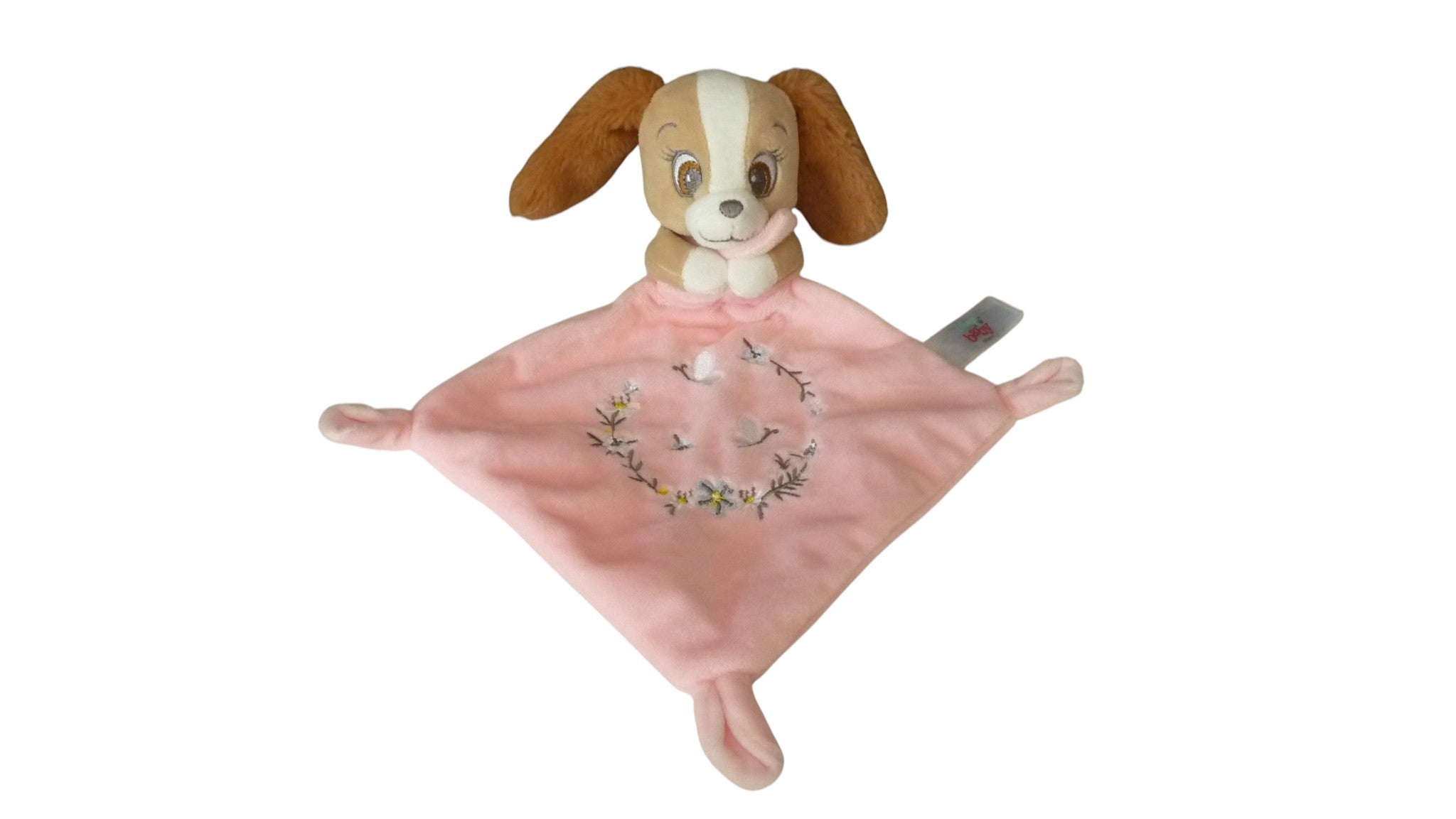 Doudou chien plat rose Belle et le Clochard - Disney