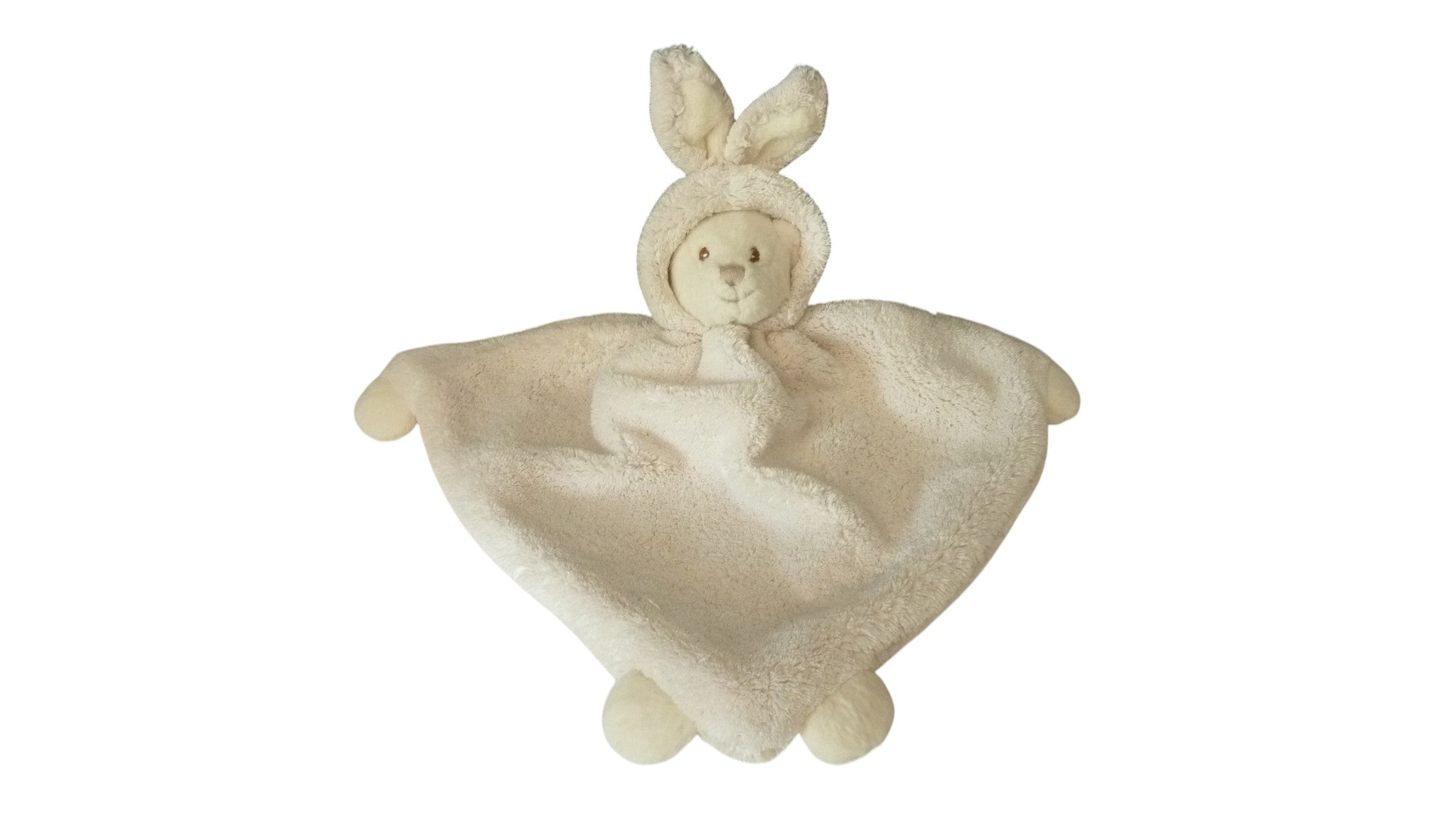 Doudou ours plat déguisé en lapin beige écru - Bukowski