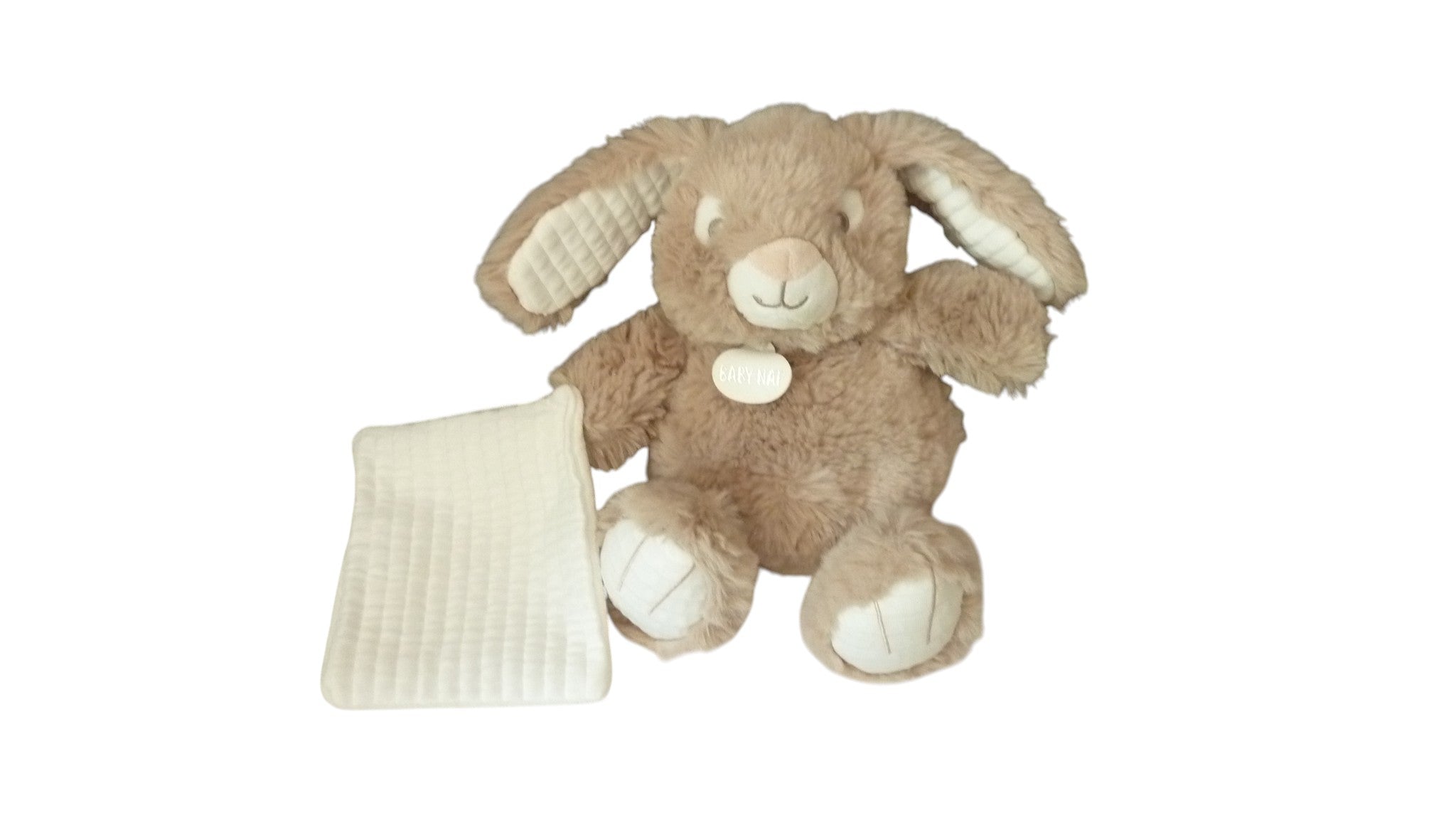 Peluche lapin mouchoir marron - Malow & Cie - BN6066 Baby'nat 26 cm