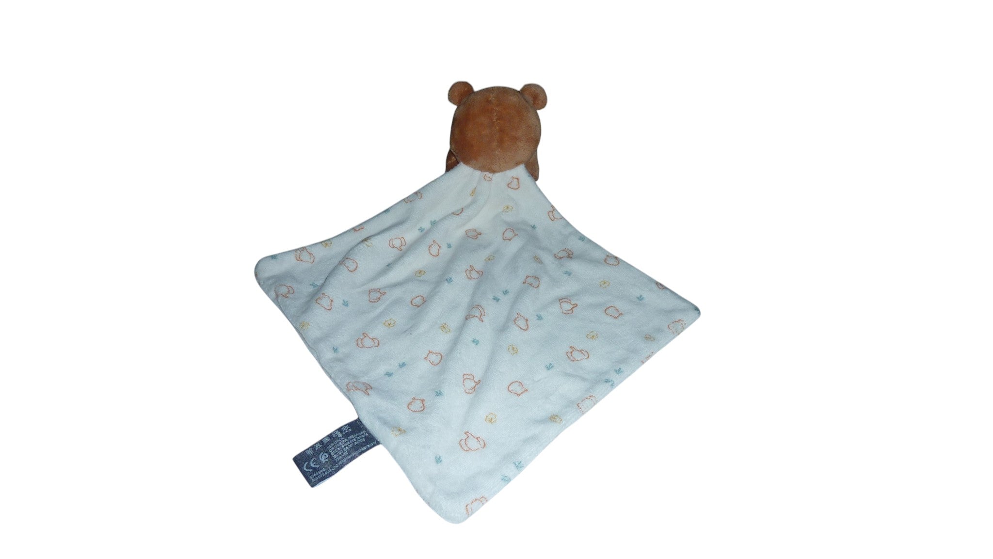 Doudou hippopotame plat marron écru - Orchestra
