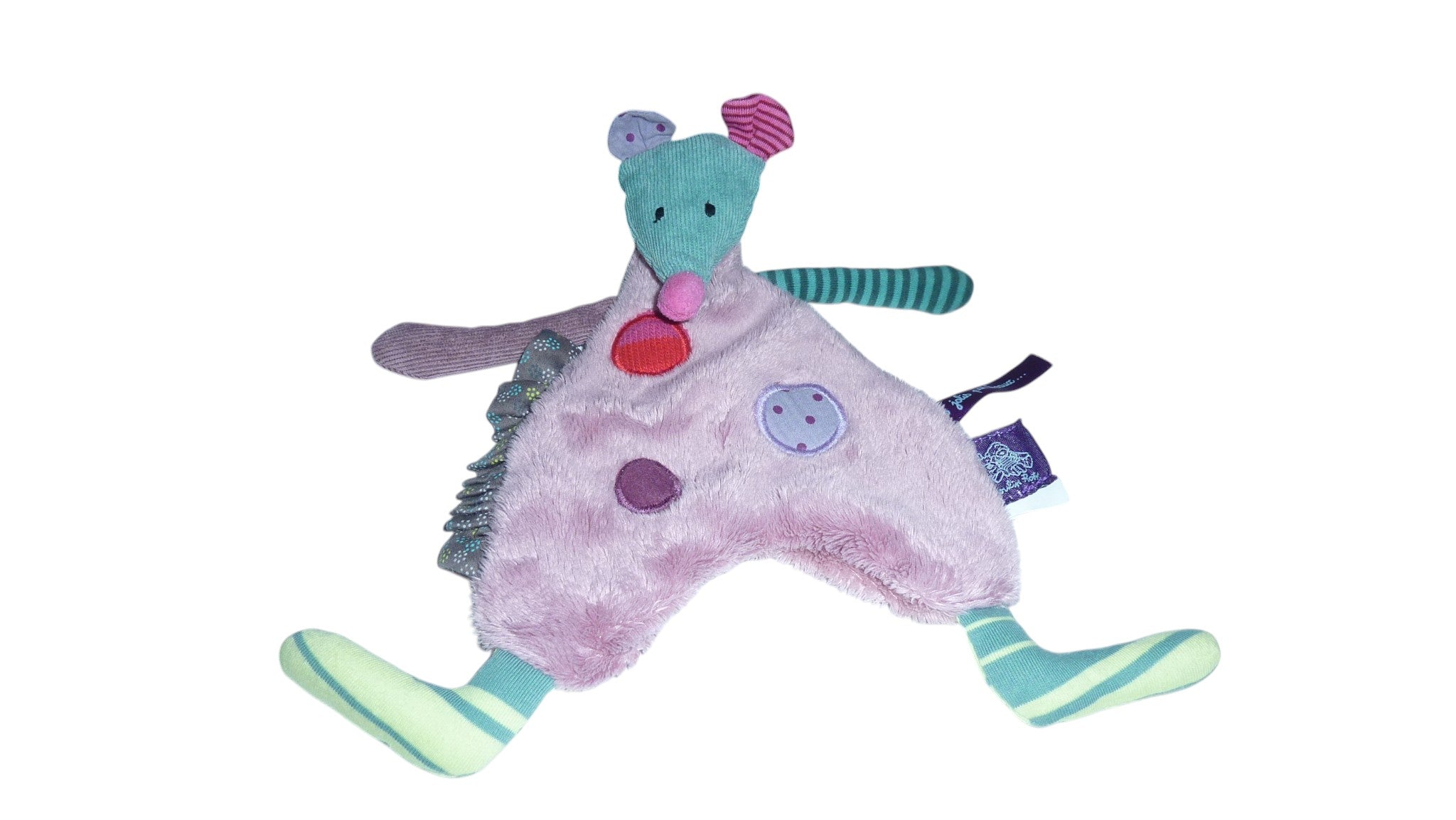 Doudou souris plat multicolore - Les jolis pas beaux - Moulin Roty