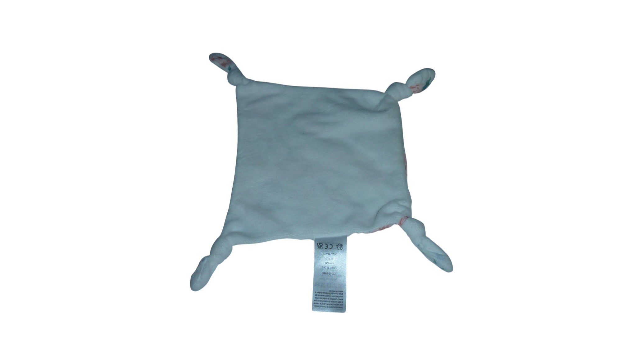 Doudou carré plat blanc fleuri - Vertbaudet