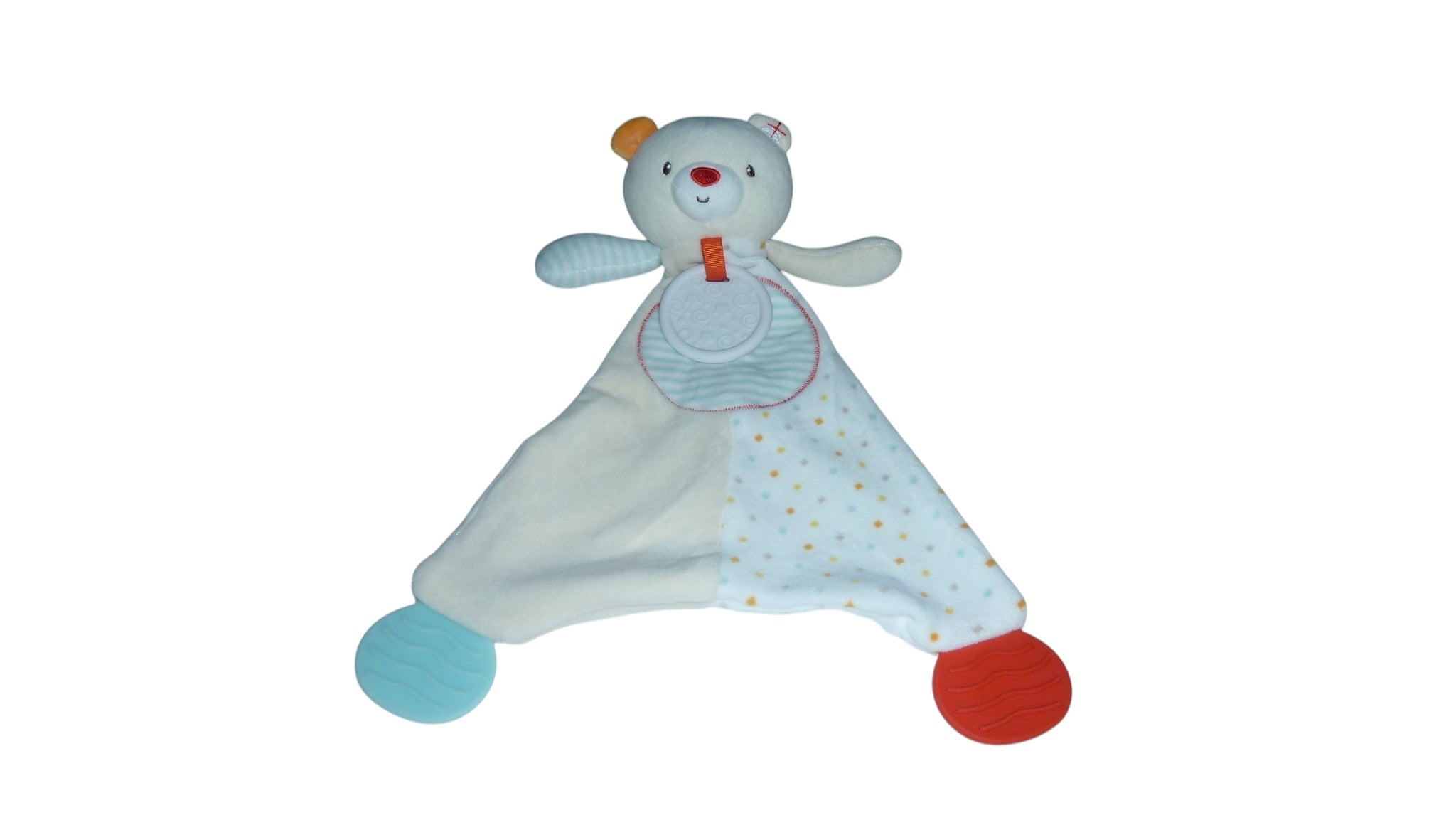 Doudou ours plat beige blanc - Baby Smile