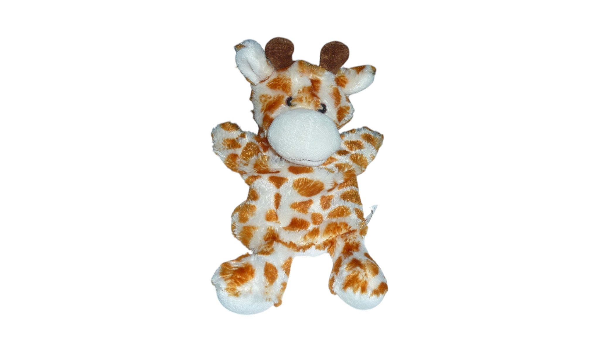 Doudou girafe marionnette écru marron - Toi Toys
