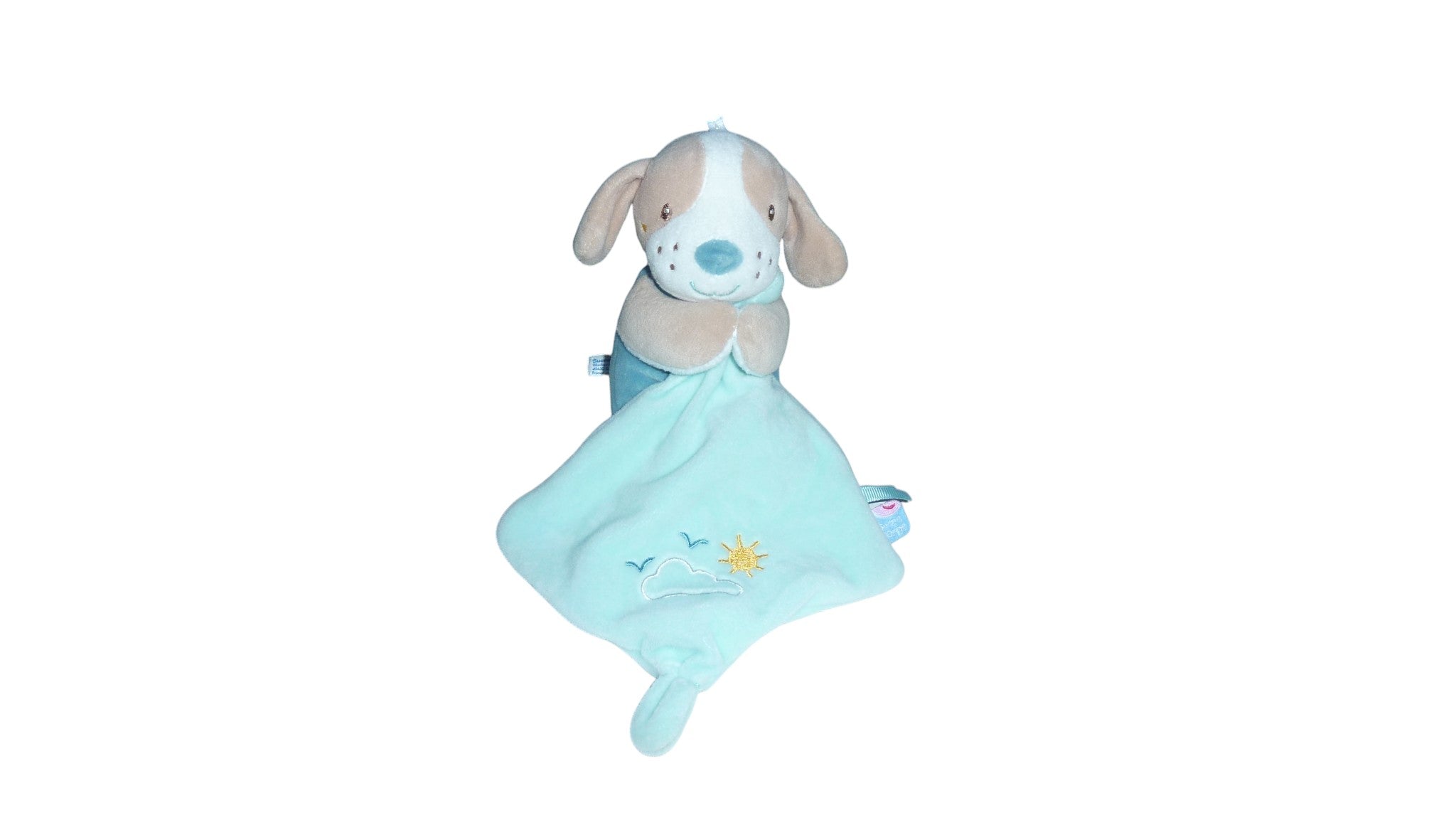 Peluche mouchoir chien bleu - Sucre d'Orge 18 cm