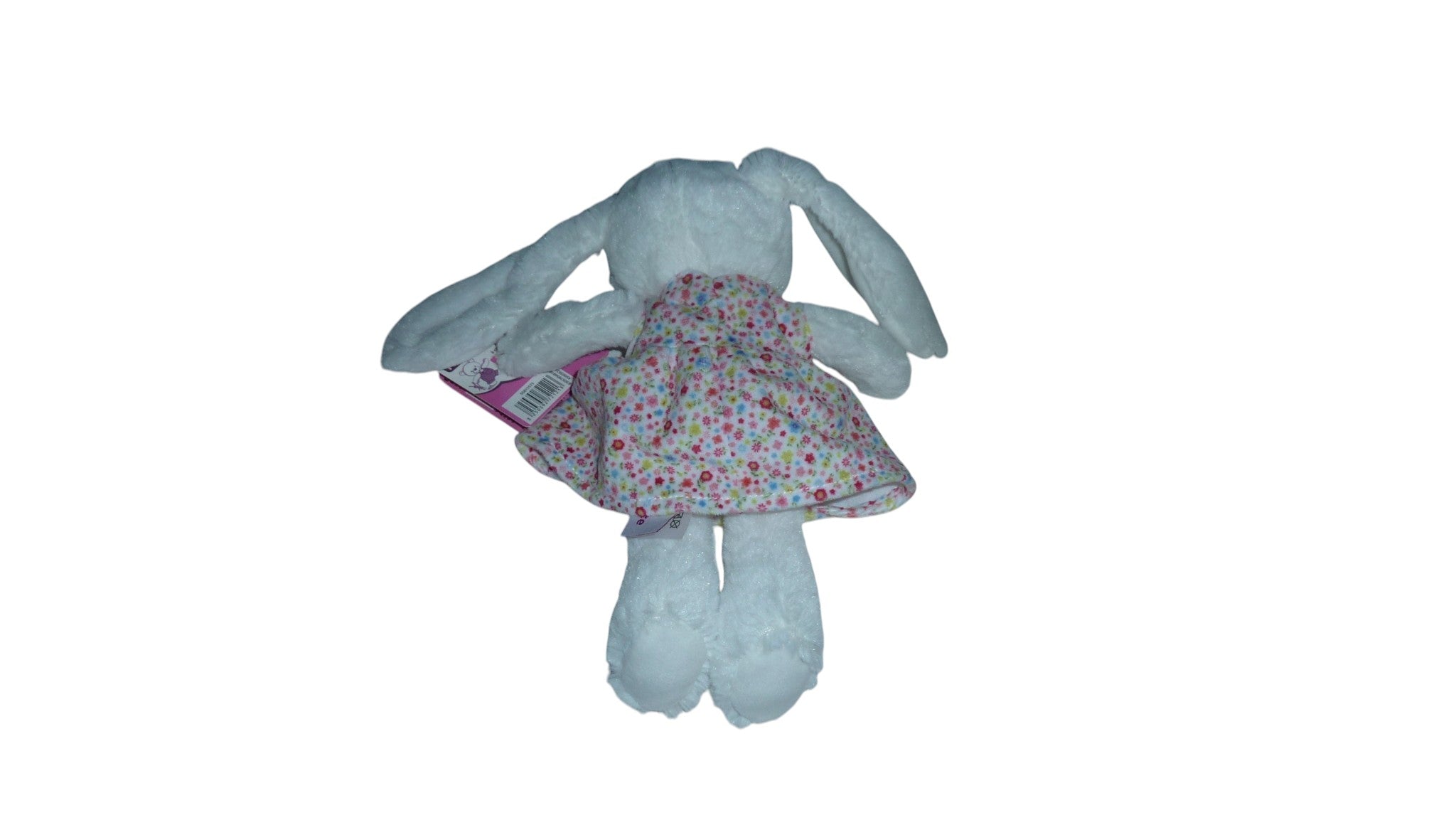 Peluche lapin blanc robe fleurie- Pommette 26 cm