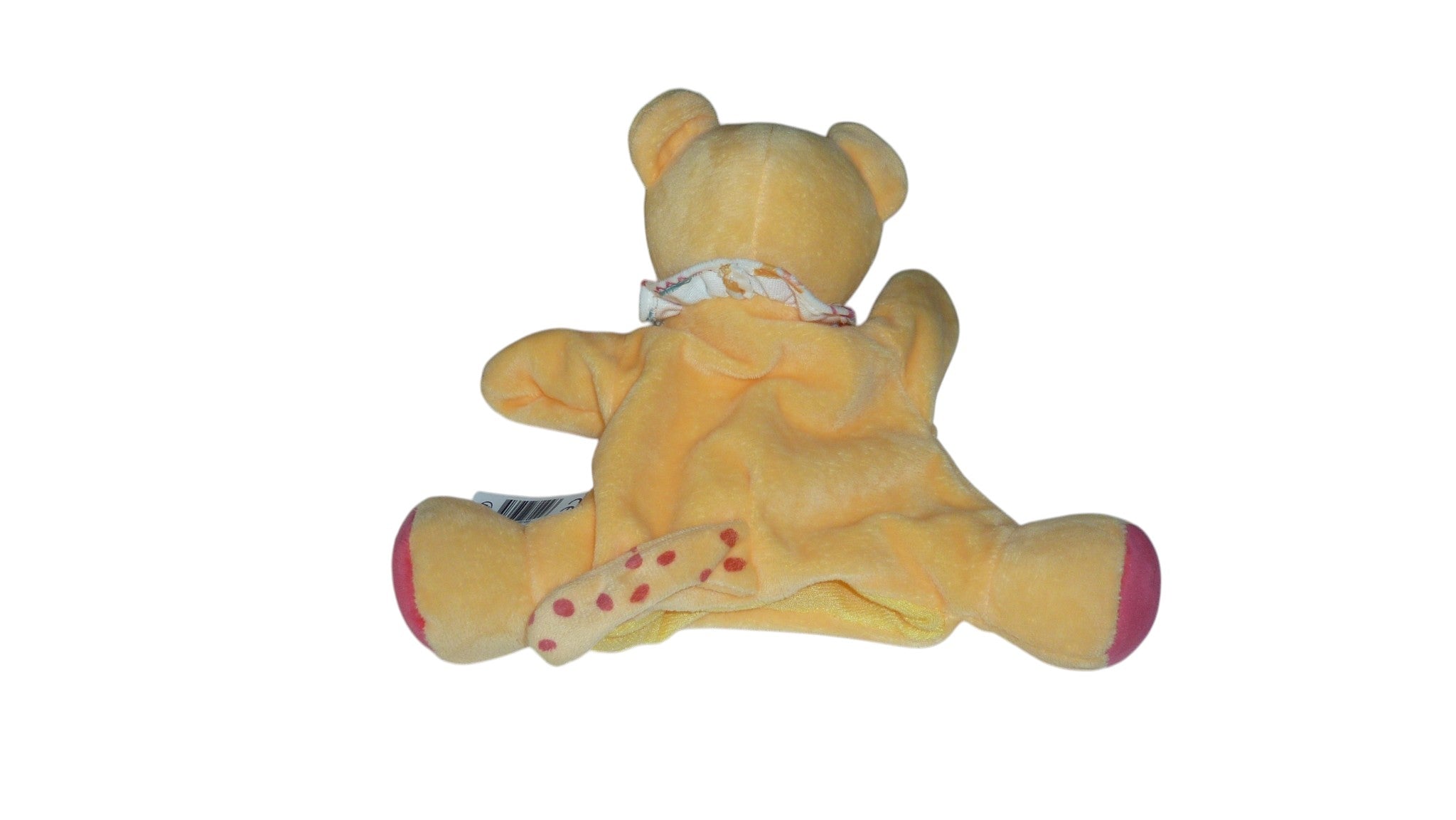 Doudou léopard marionnette jaune blanc - Tex Baby