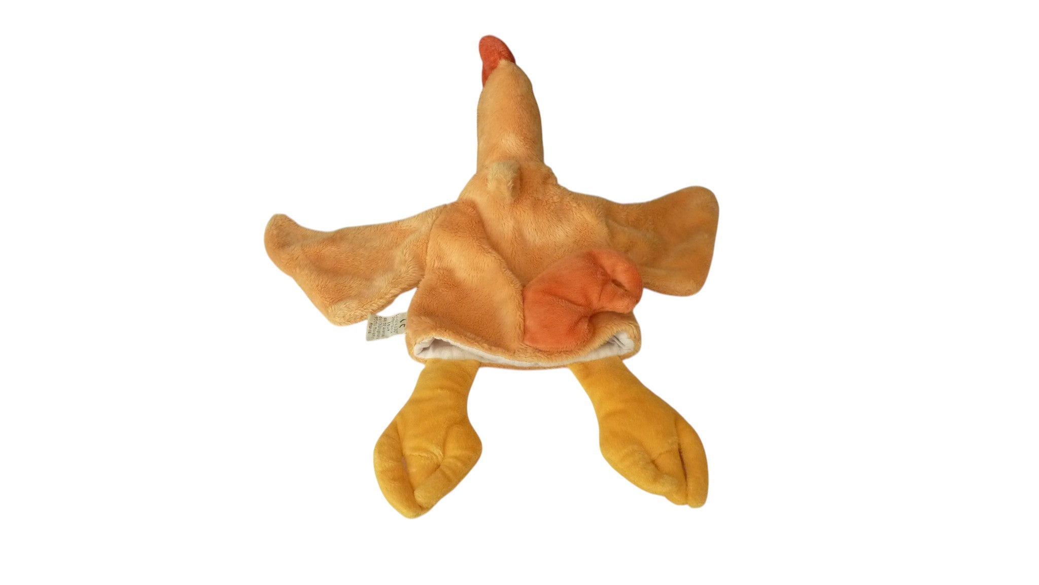 Doudou poule marionnette orange jaune - Histoire d'Ours 40 cm