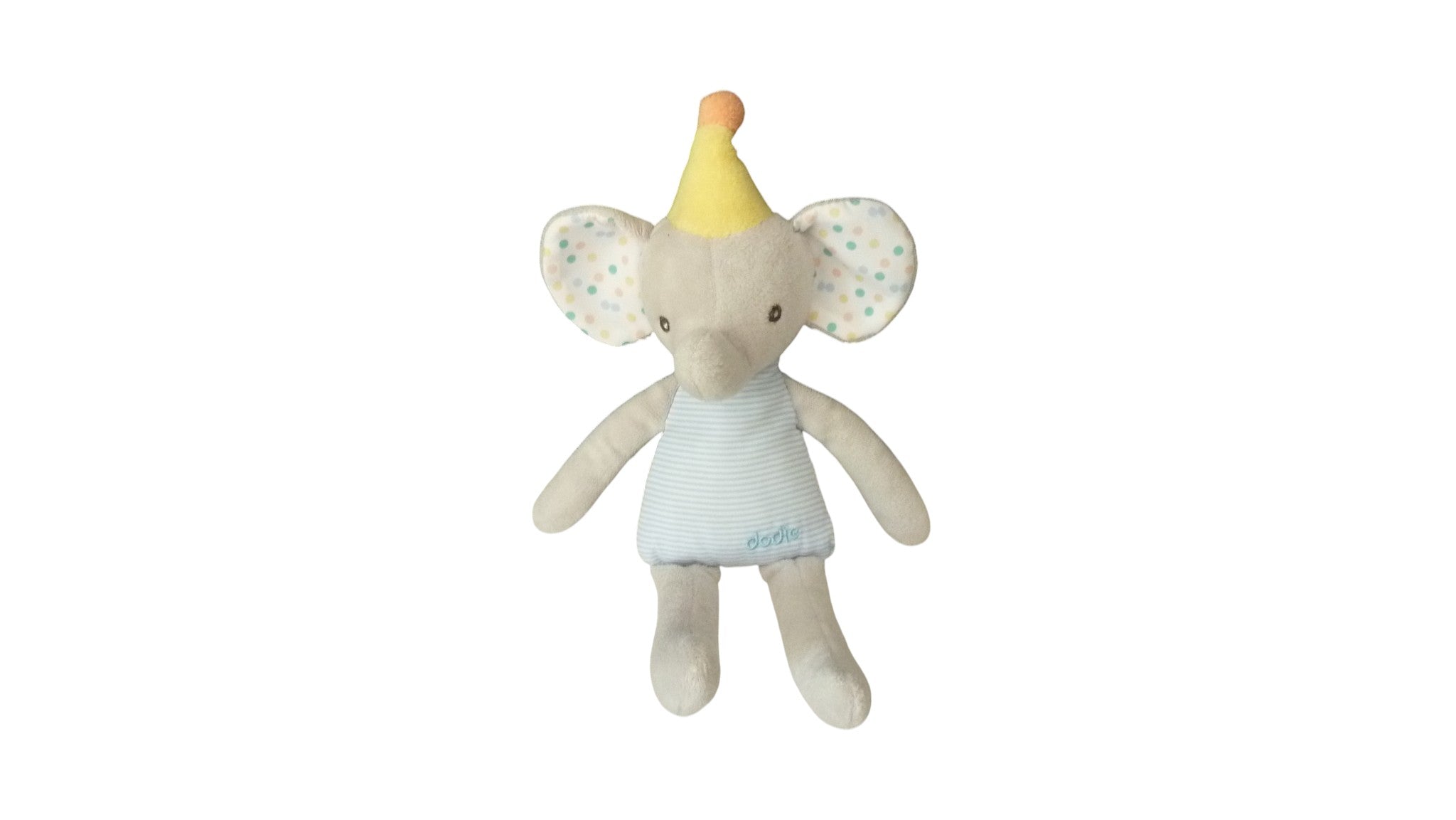 Peluche éléphant gris bleu - Dodie 27 cm