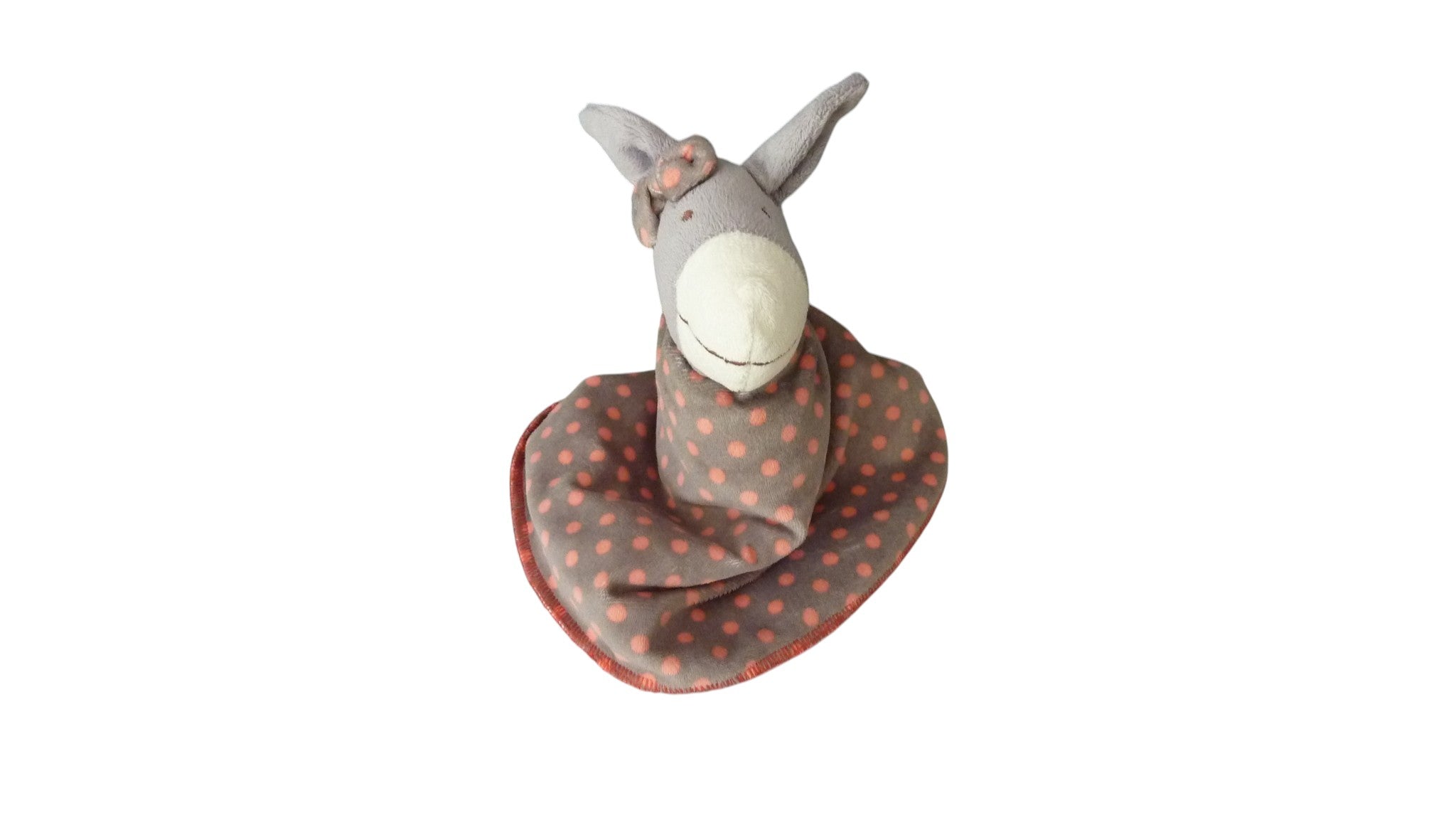 Doudou âne réversible gris marron - Verbaudet