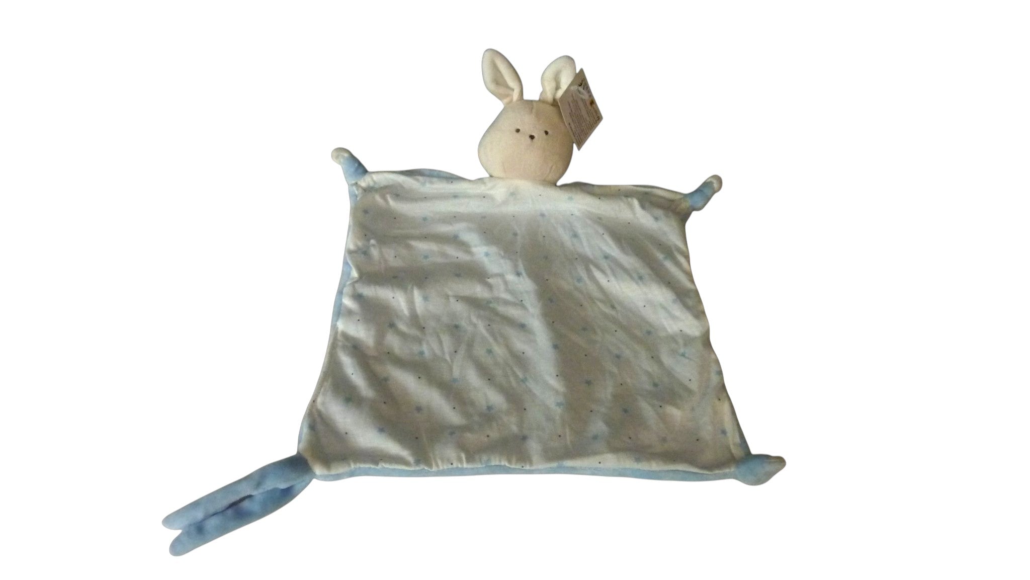 Doudou lapin plat attache tétine blanc bleu - Shenzhen