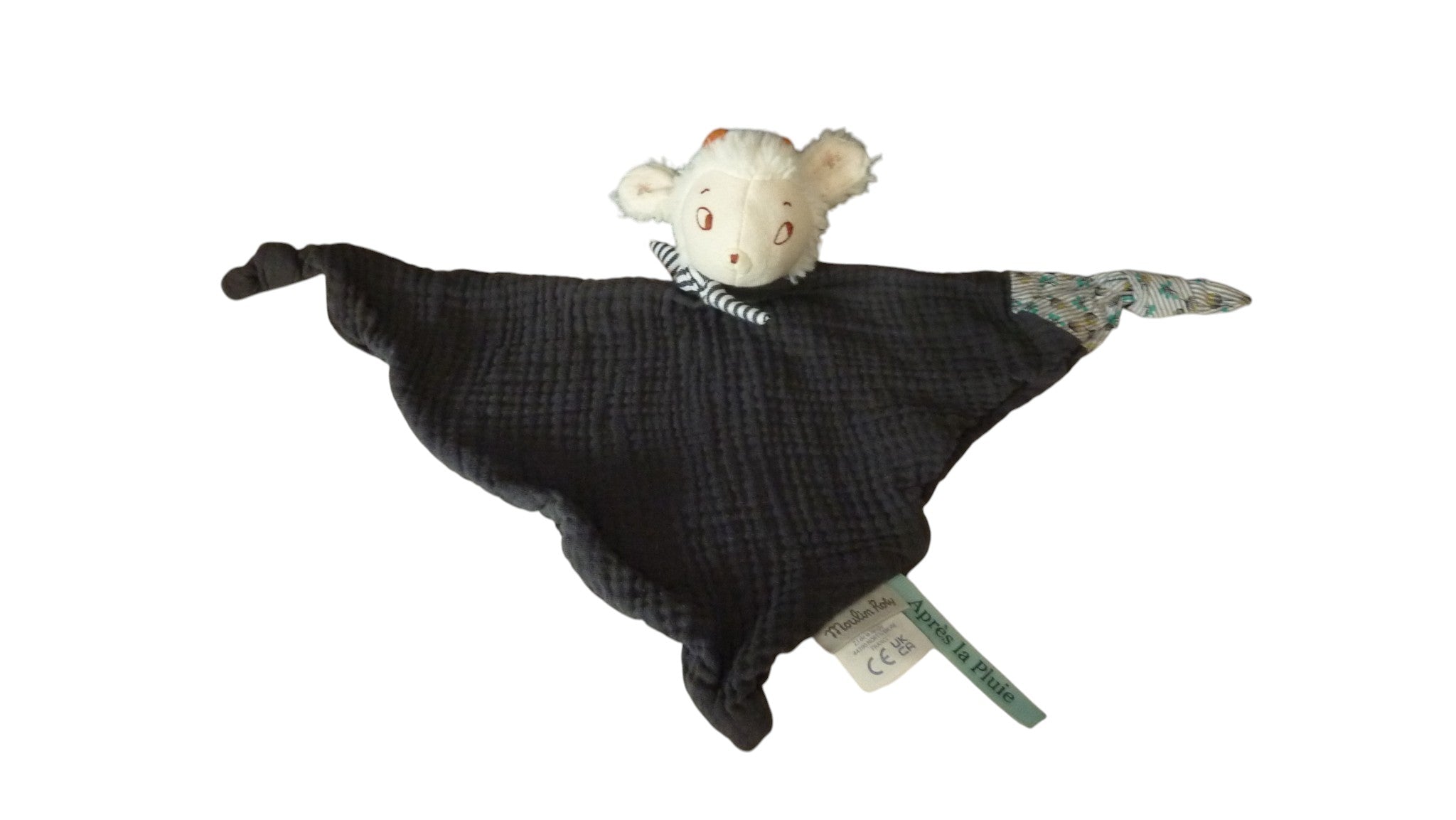 Doudou mouton plat gris foncé - Collection Après la pluie - Moulin Roty