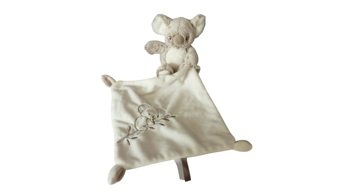 Peluche mouchoir koala gris chiné blanc - Nicotoy 14 cm