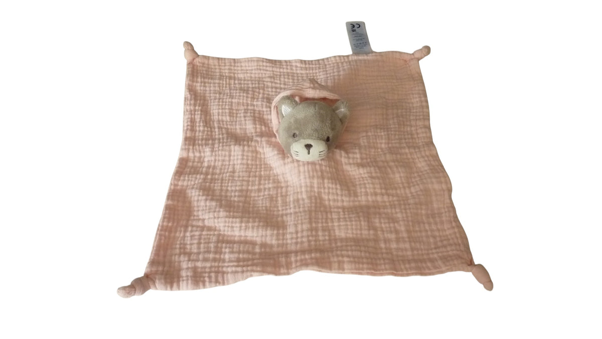 Doudou ours plat rose Obaibi