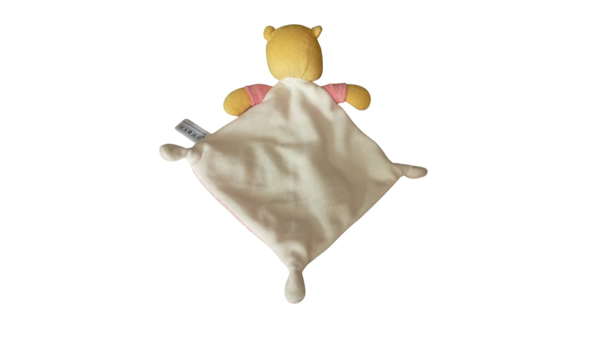 Doudou Winnie l'Ourson plat rose motifs - Disney