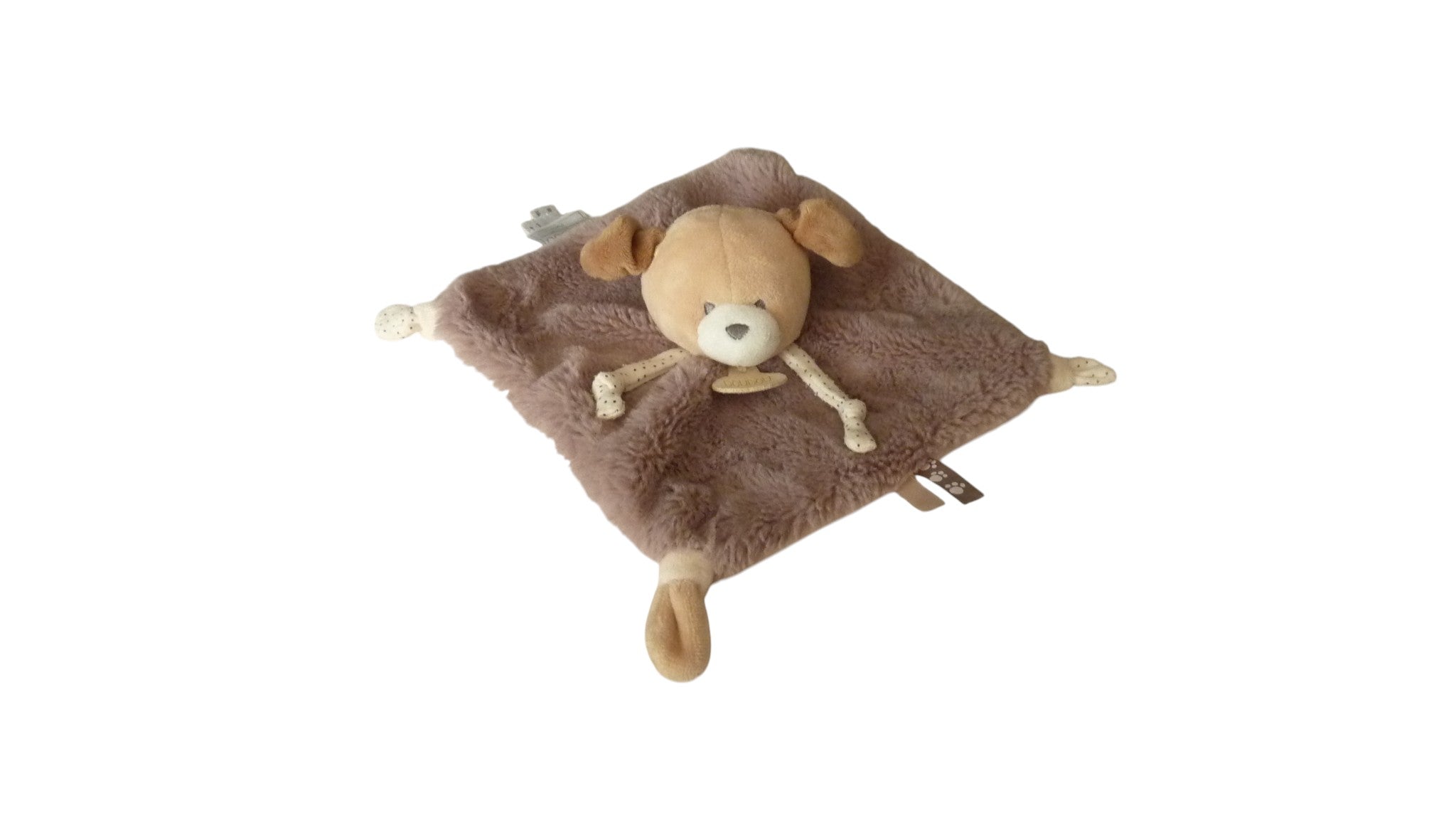 Doudou chien plat marron beige - DC3906 Doudou et Compagnie
