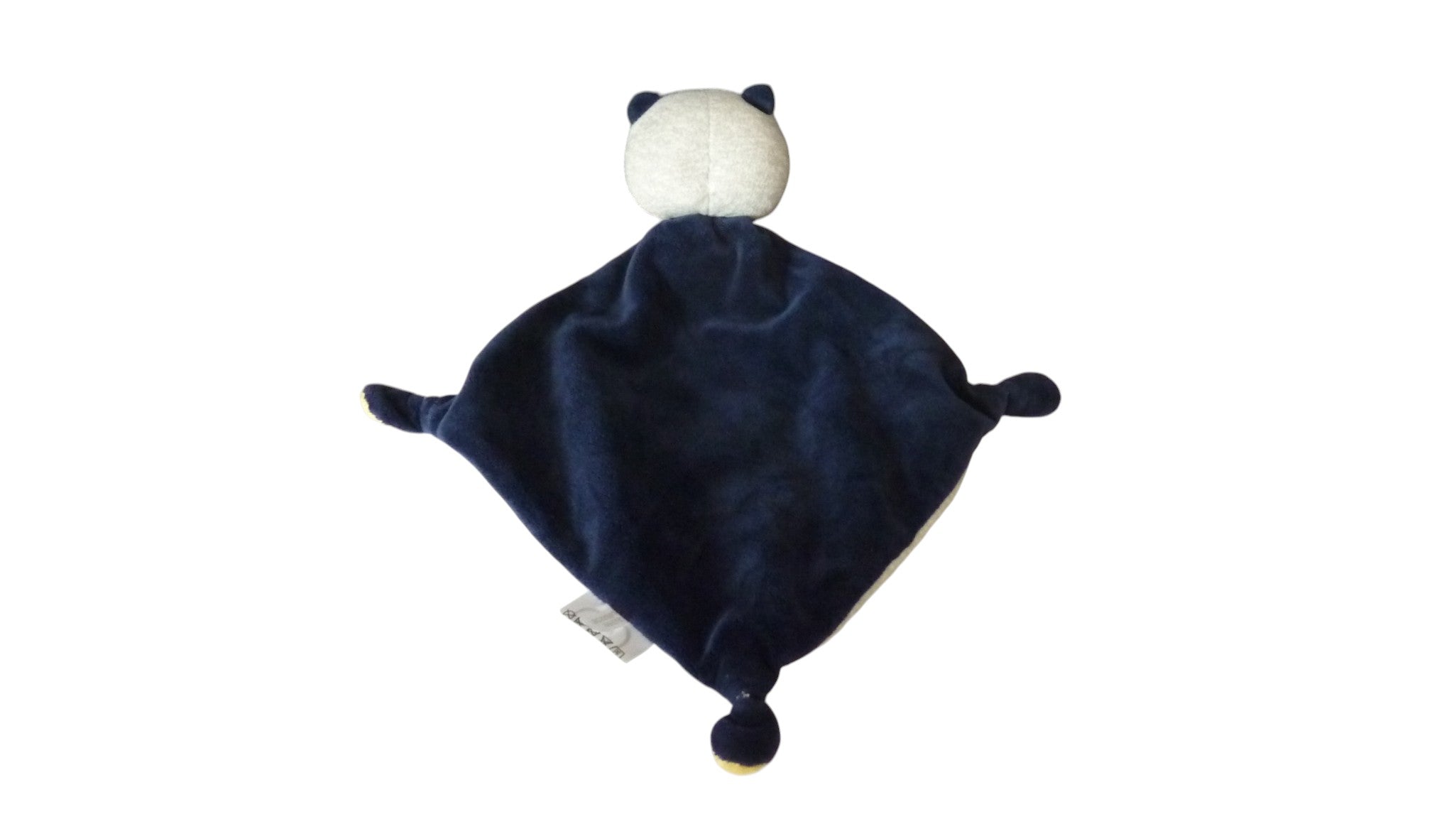 Peluche mouchoir ours plat gris bleu - Mots d'Enfants