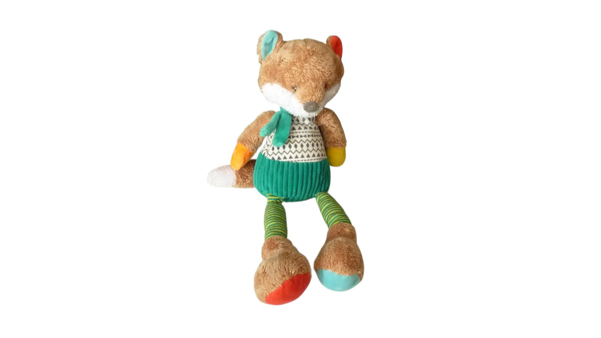Peluche renard multicolore - Mots d'Enfant 34 cm