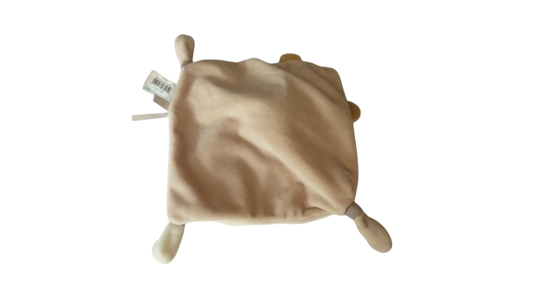 Doudou lapin plat marron blanc - Perlim - BN095 Baby'Nat