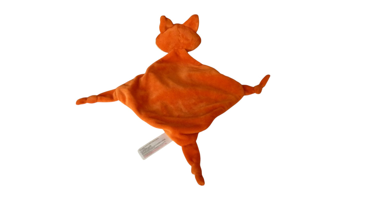 Doudou renard plat orange rayures - Tomkids