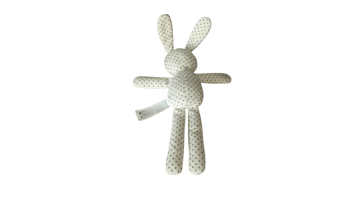 Peluche lapin blanc étoiles - Monoprix 28 cm