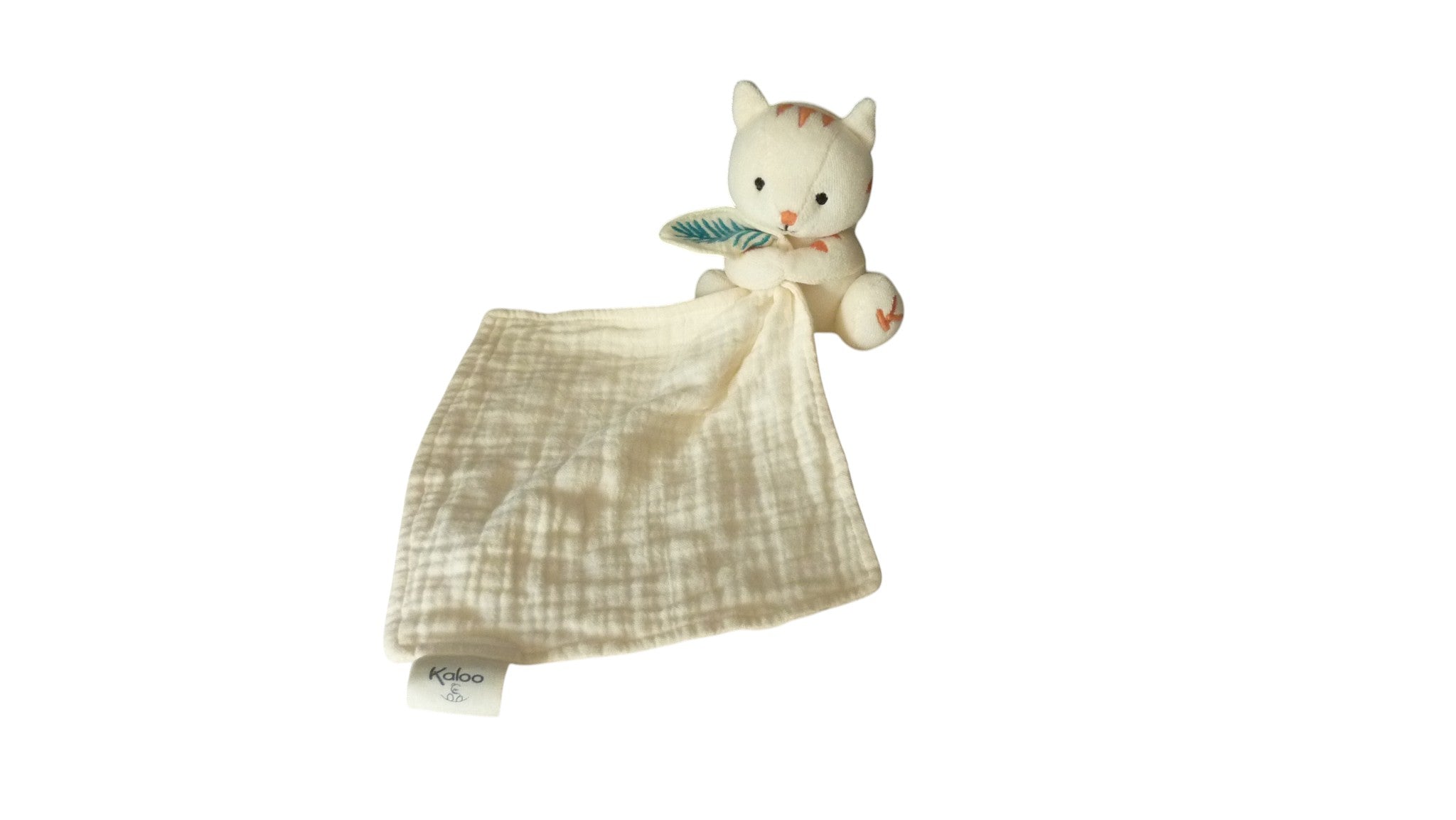 Peluche mouchoir tigre bio crème beige - Kaloo