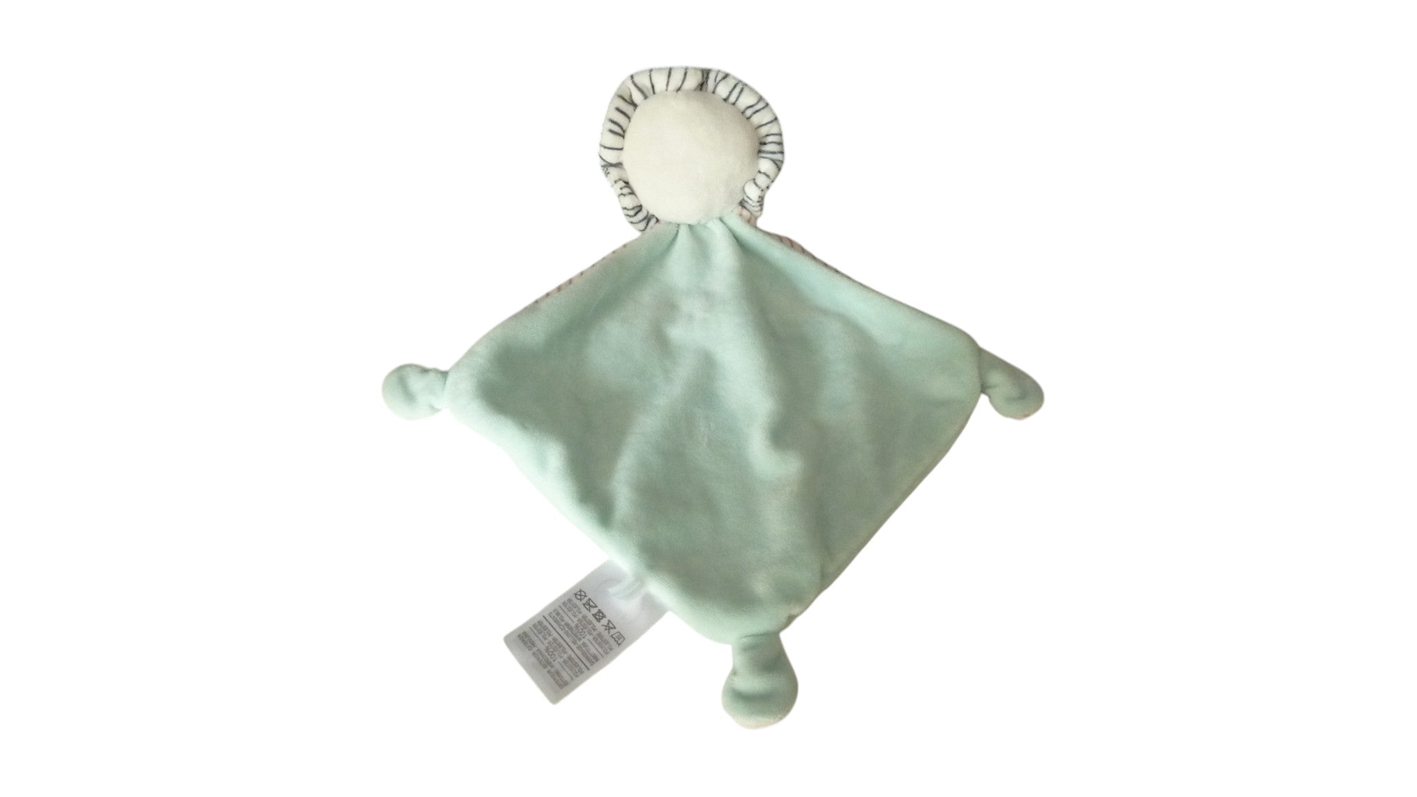Doudou lion plat vert - Mots d'Enfants