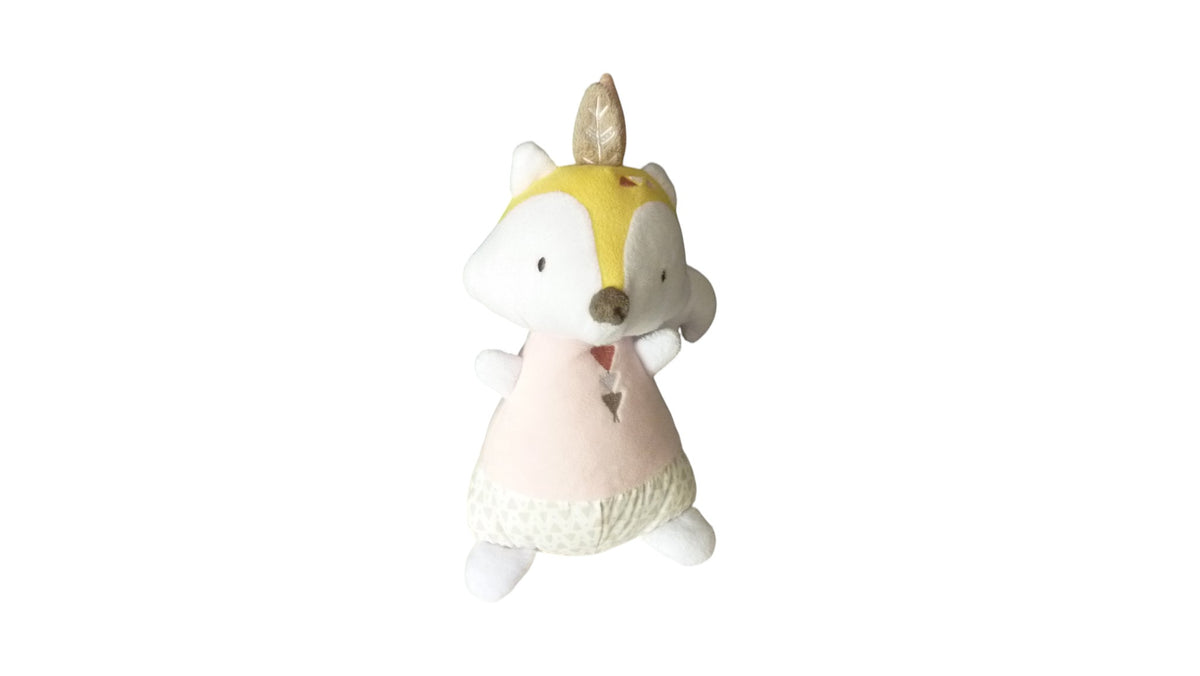 Peluche renard rose blanc - Bébé9 25 cm