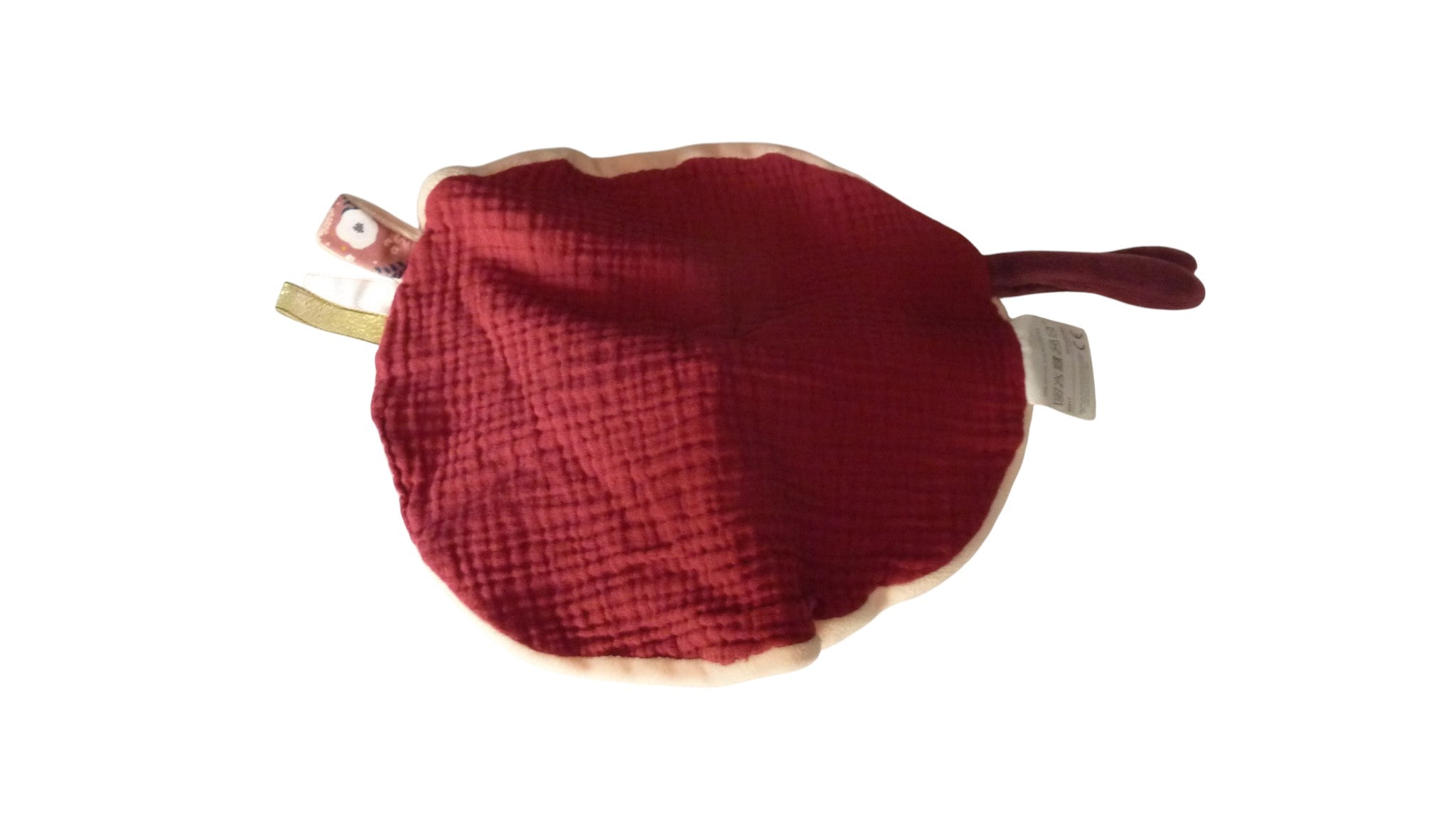 Doudou chat plat rose attache tétine - Ostaria les Minis
