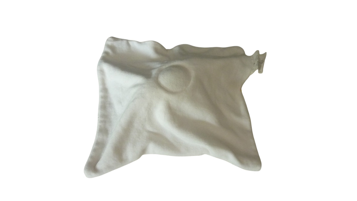 Doudou ours dormeur plat blanc motifs - Siplec