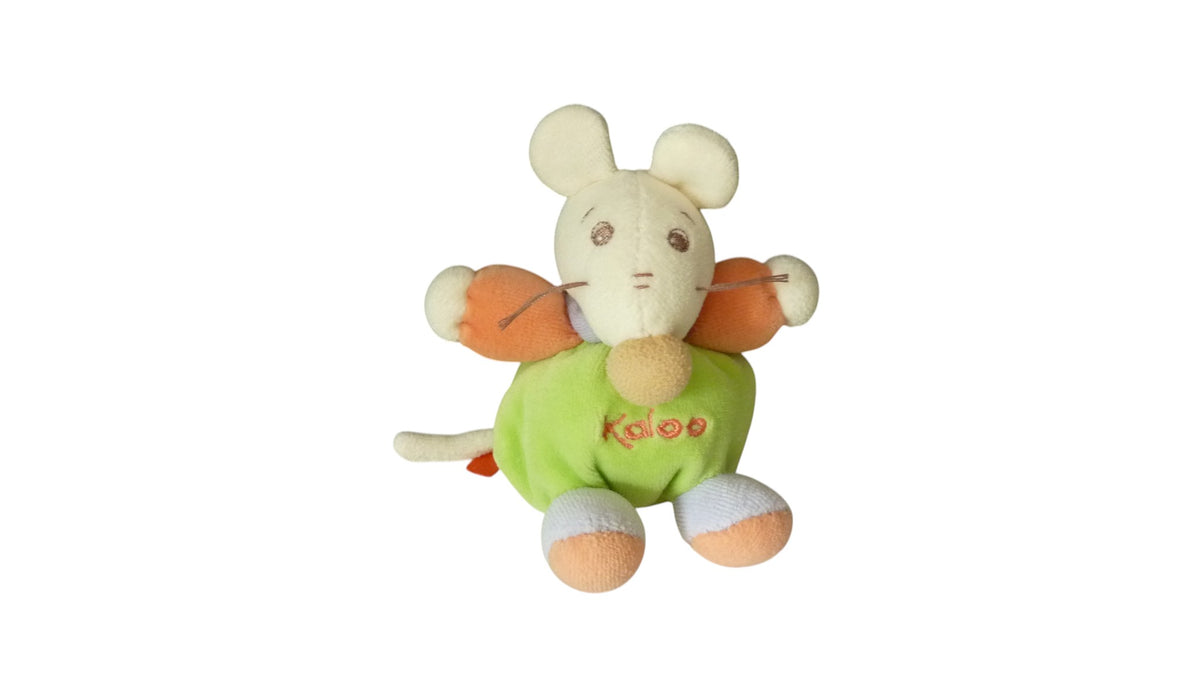 Peluche souris attache tétine vert - Kaloo 13 cm