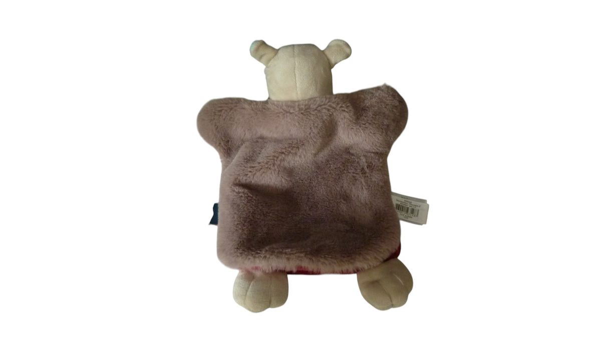 Doudou hippopotame marionnette blanc rouge - Douceurs d'automne - BN0548 Baby'Nat
