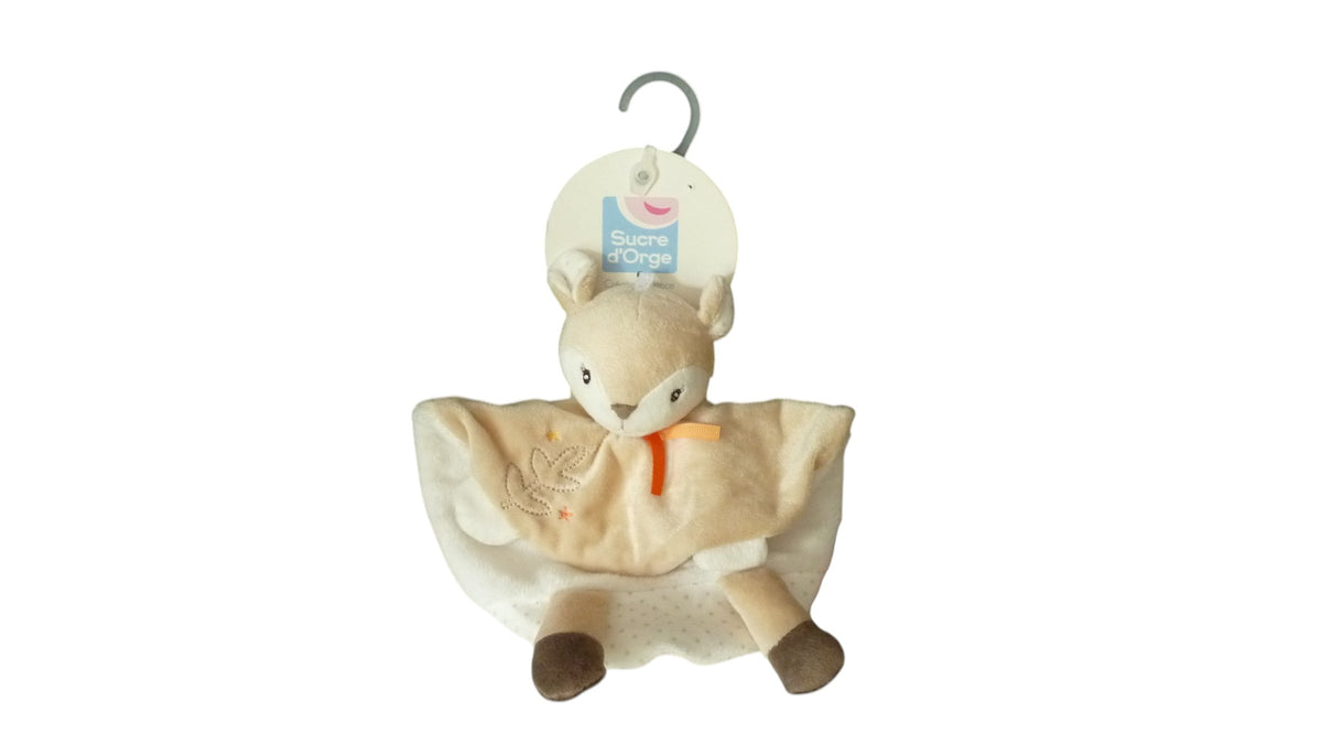 Doudou biche marron plat Sucre d'Orge
