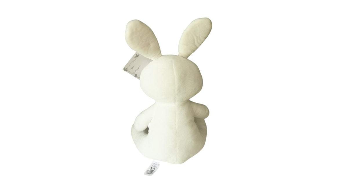 Peluche lapin blanc rose - Tomkids 27 cm