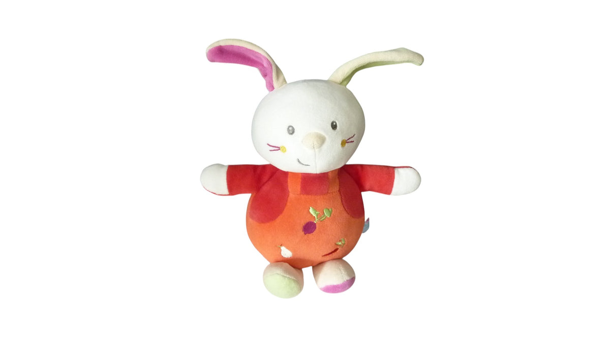 Peluche lapin orange rouge - Sucre d'Orge 25 cm