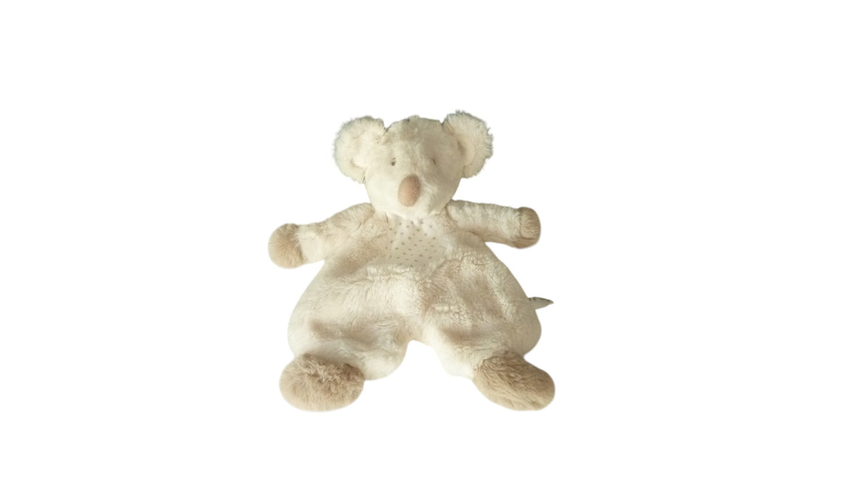 Doudou souris plat beige marron blanc - Sucre d'Orge