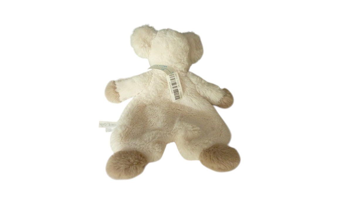 Doudou souris plat beige marron blanc - Sucre d'Orge