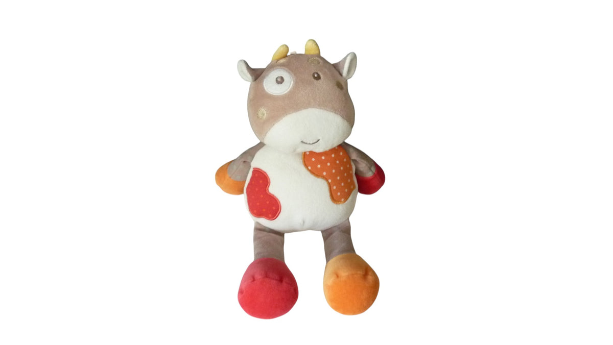 Peluche vache multicolore - Bébé9 30 cm