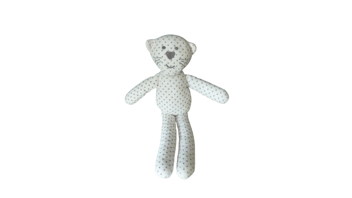 Peluche chat blanc étoiles - Monoprix 29 cm