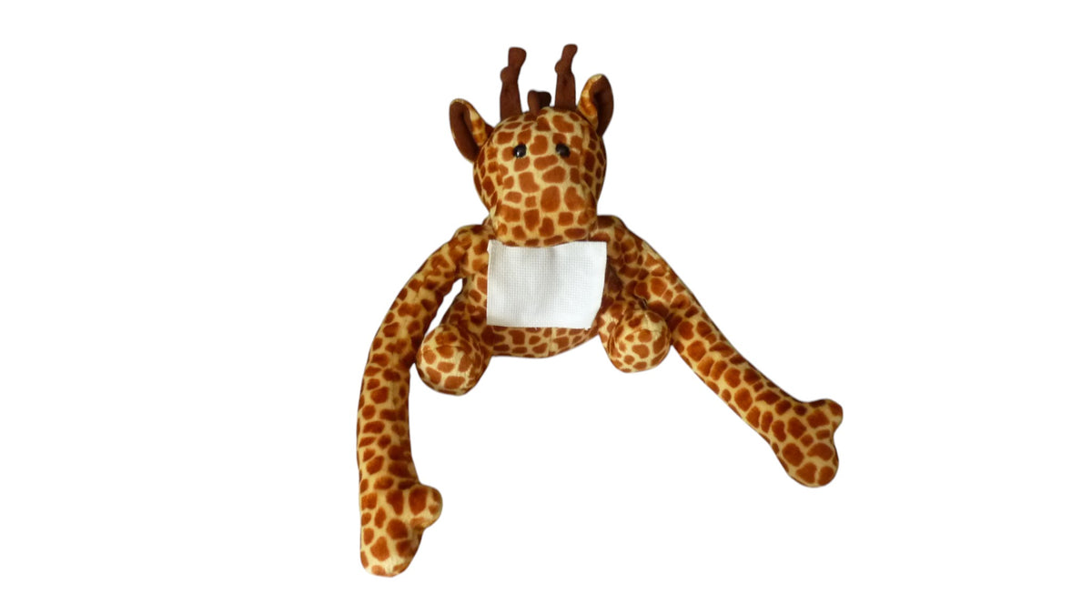 Peluche girafe marron crème - DMC 17 cm