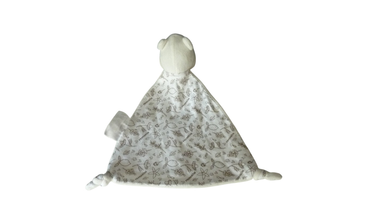 Doudou hippopotame plat blanc motifs - Pranarom