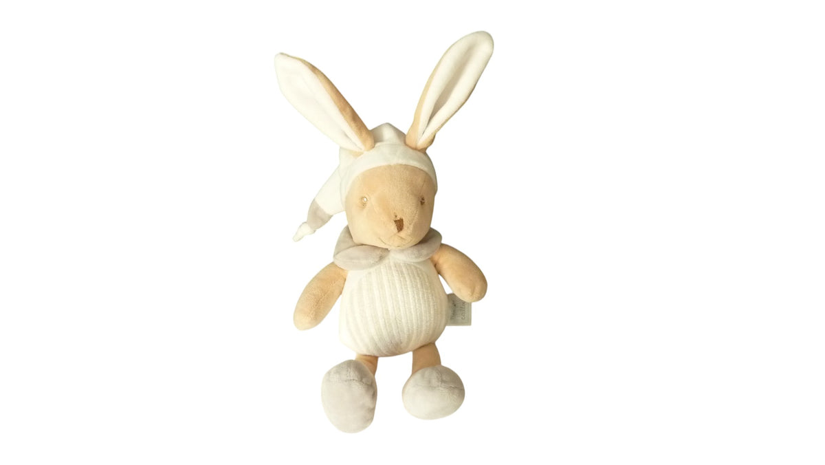Peluche lapin marron gris blanc - Mes Petits Cailloux 28 cm
