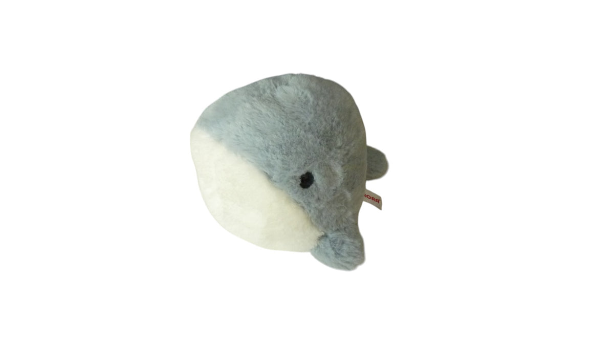 Peluche baleine gris blanc - Aurora 20 cm
