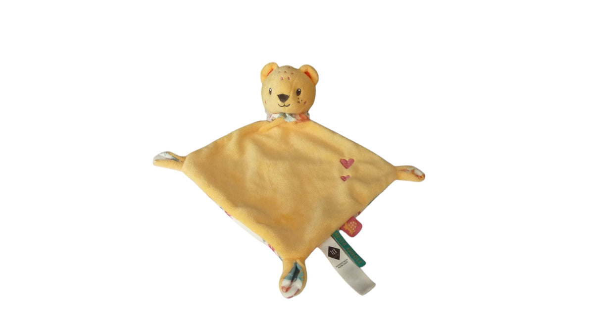 Doudou léopard plat jaune motifs - Tex Baby