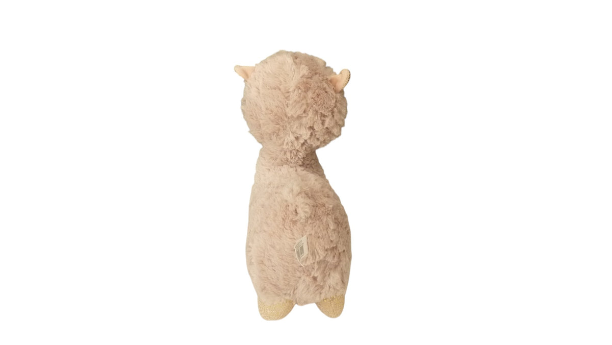Peluche lama marron clair à paillettes dorées – ITM 30 cm