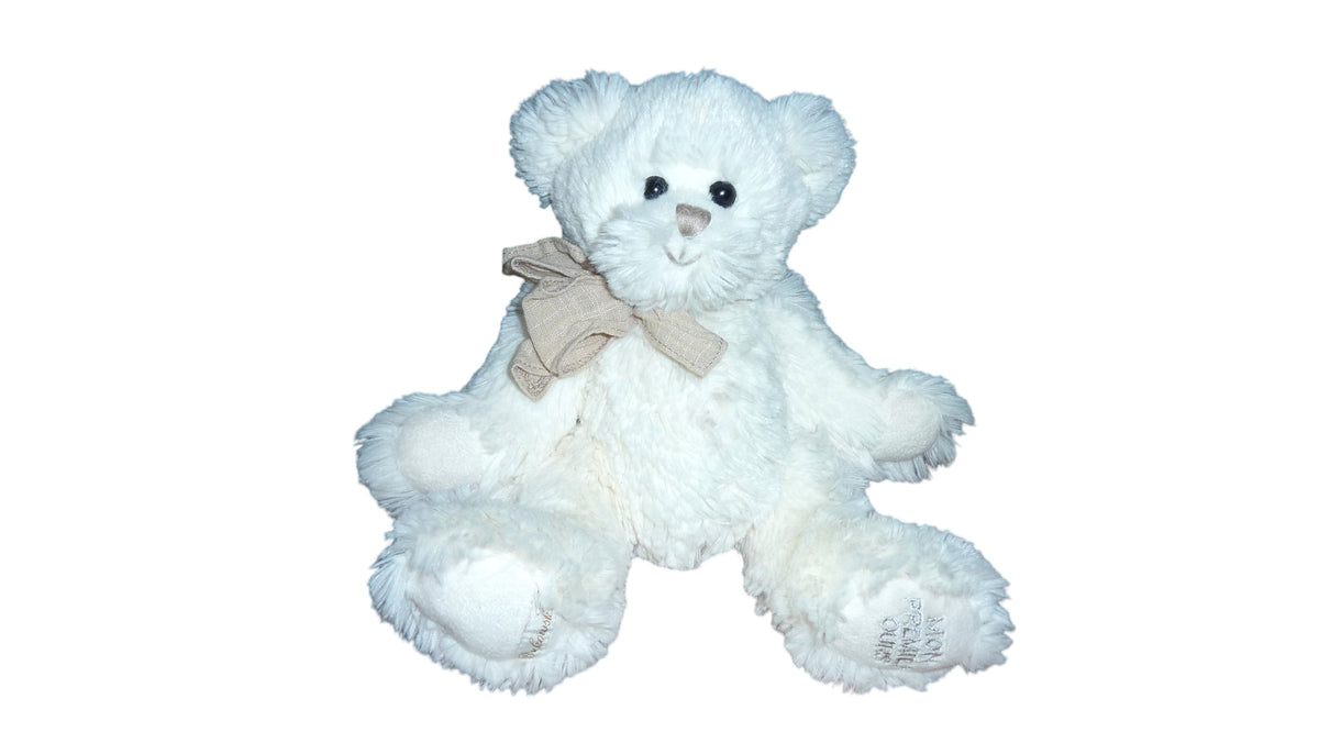 Peluche ours crème Mon premier ours avec écharpe – Bukowski 30 cm