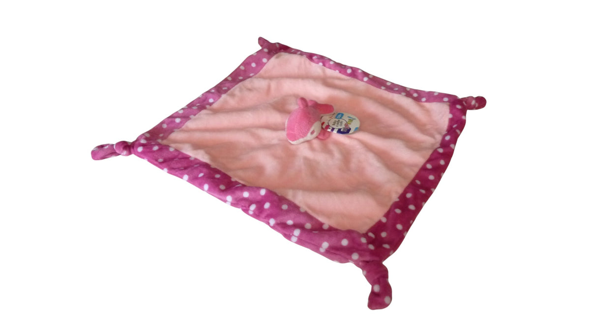 Doudou dauphin plat rose fuchsia à pois blancs – Toi-Toys