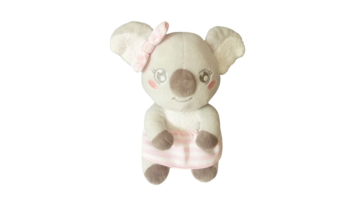 Peluche koala Luminou phosphorescente grise et rose – 23 cm